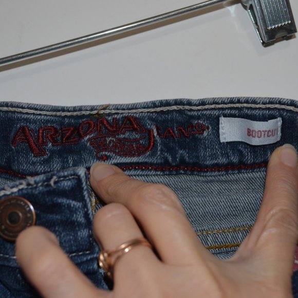 Arizona the Original EAN Co. BootCut Flare Bottoms Slim Girls Blue Jeans 8 - Picture 4 of 7